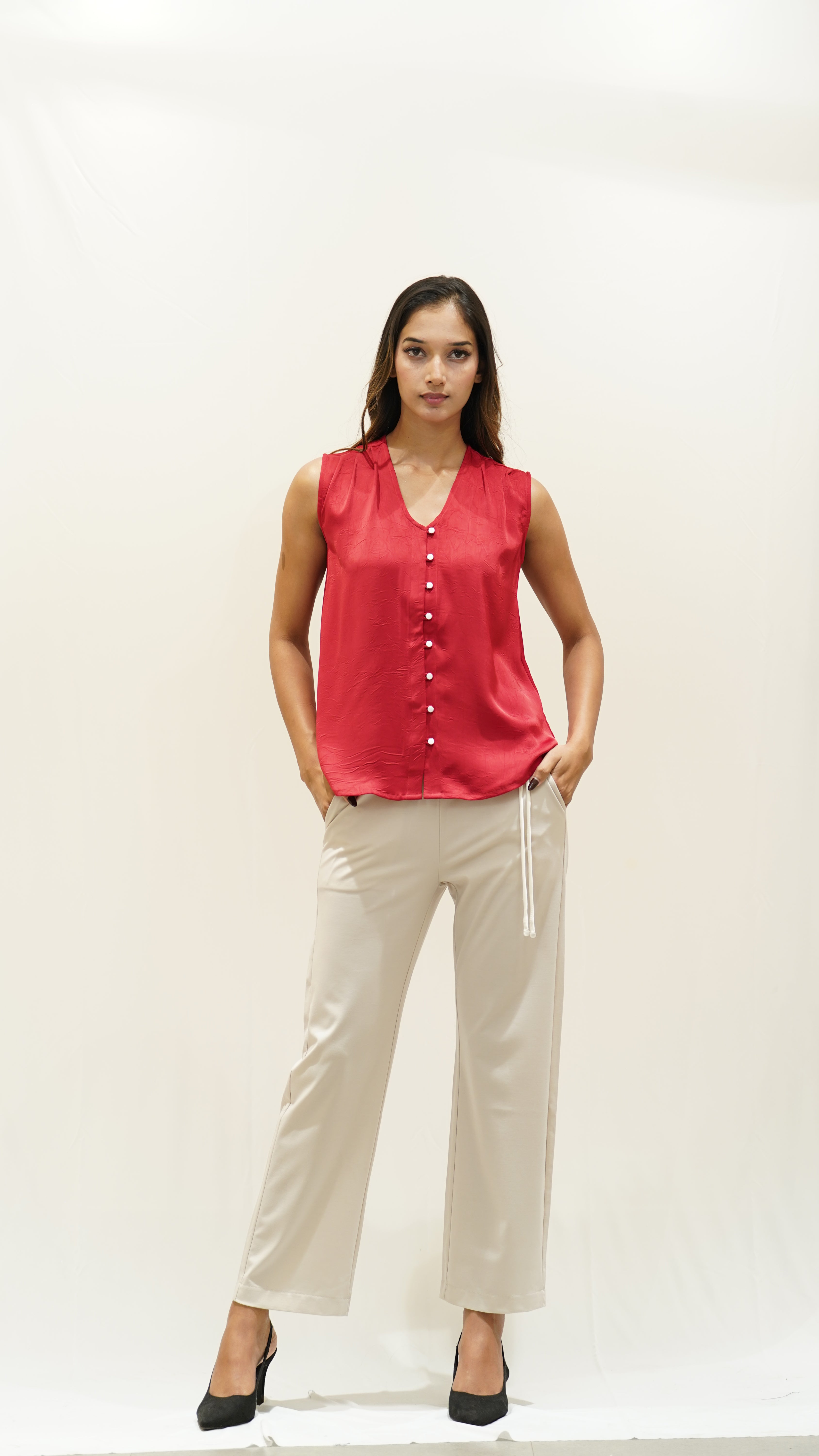 Sleeveless V-Neck Top