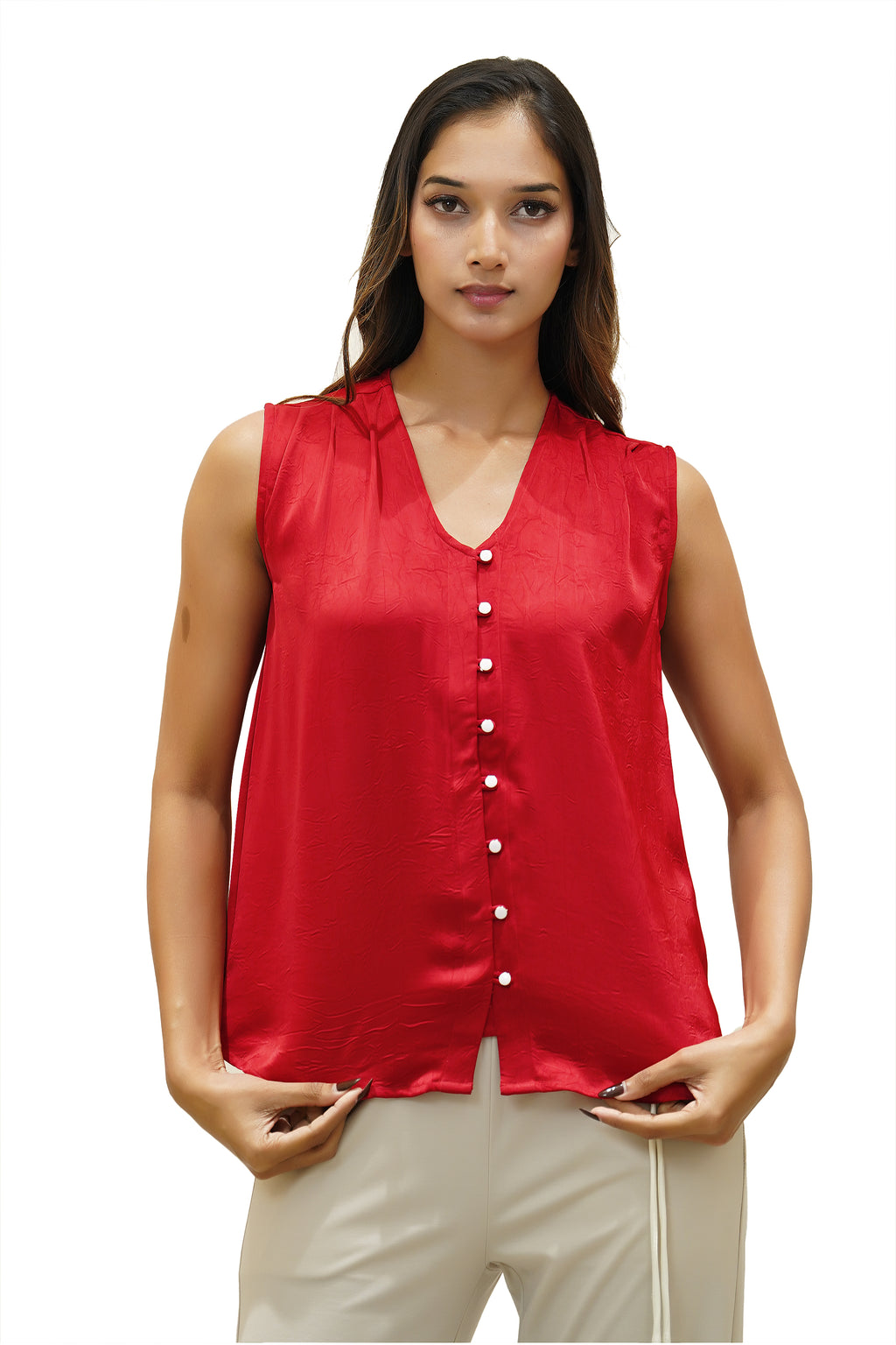 Sleeveless V-Neck Top