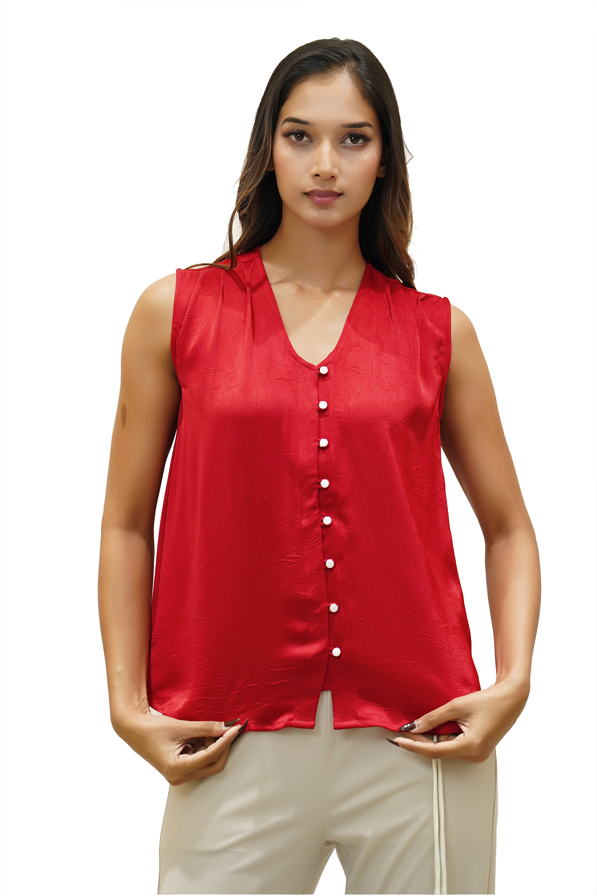 Sleeveless V-Neck Top