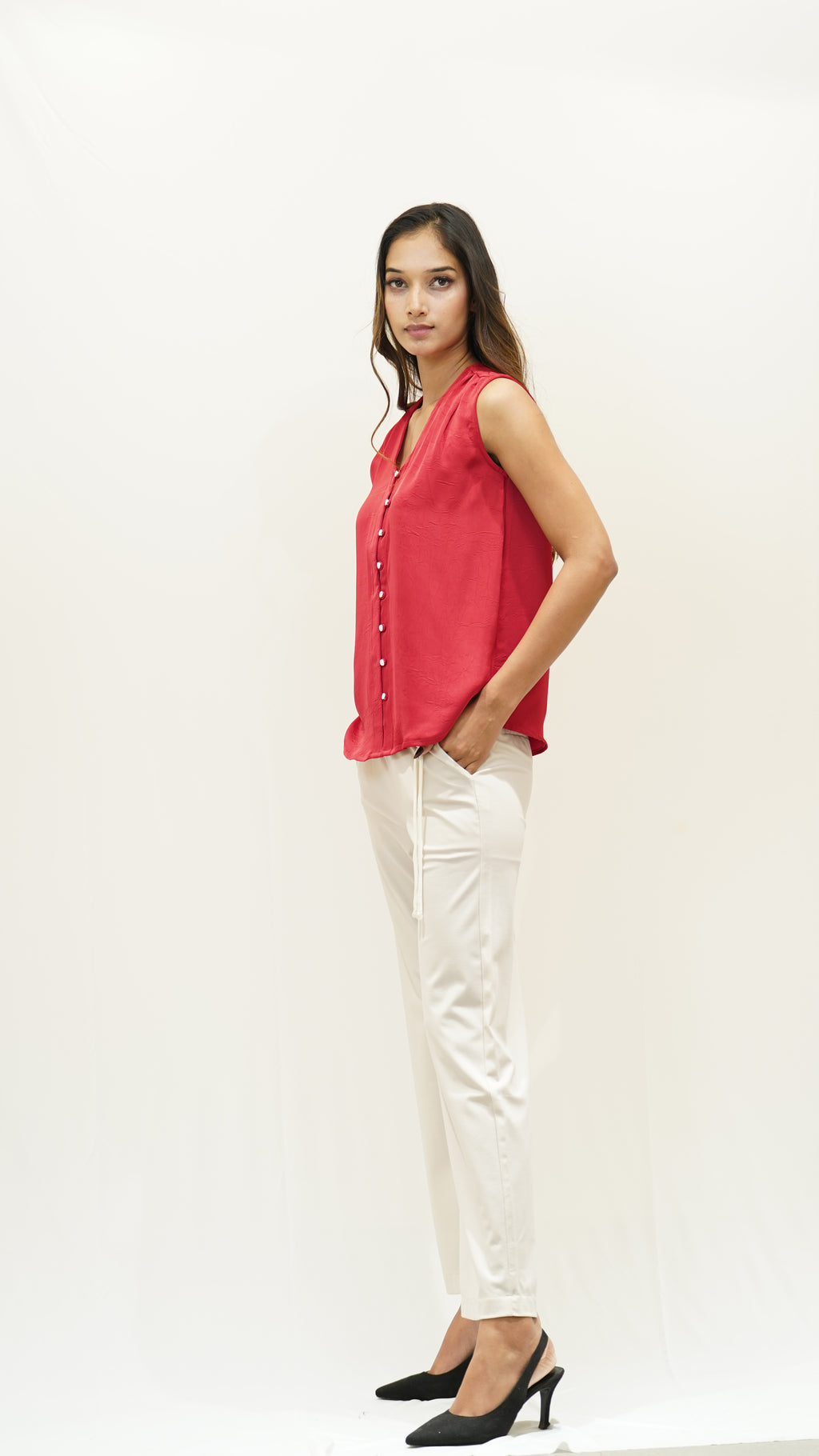 Sleeveless V-Neck Top