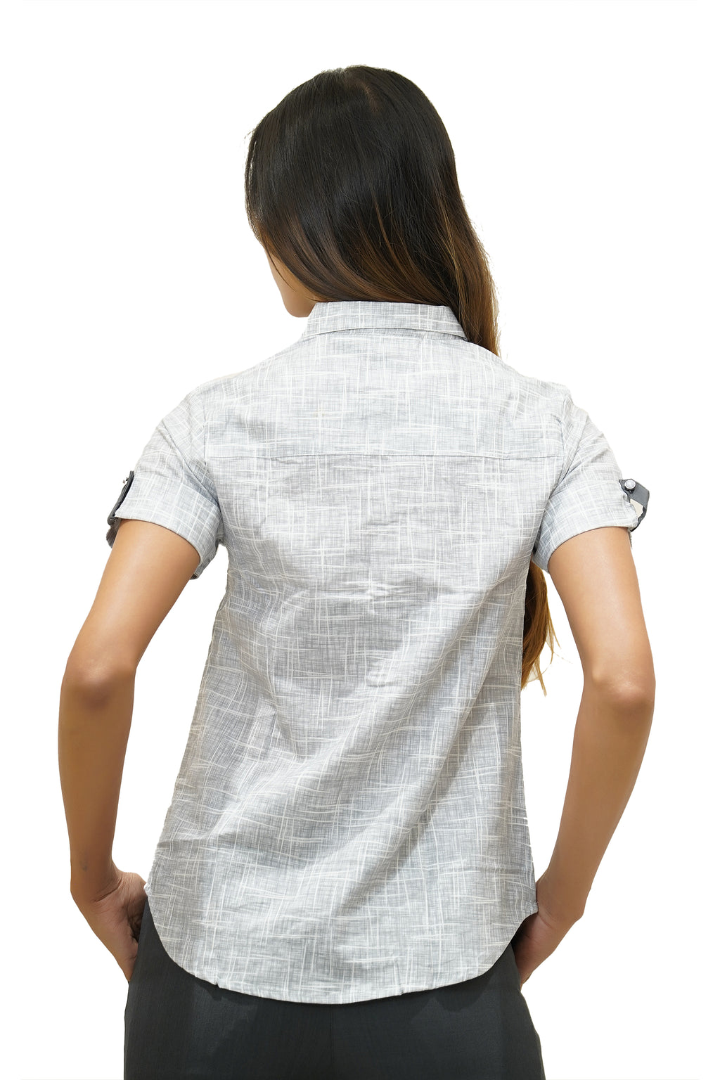 Sophisticated Short-Sleeve Collared Tunic