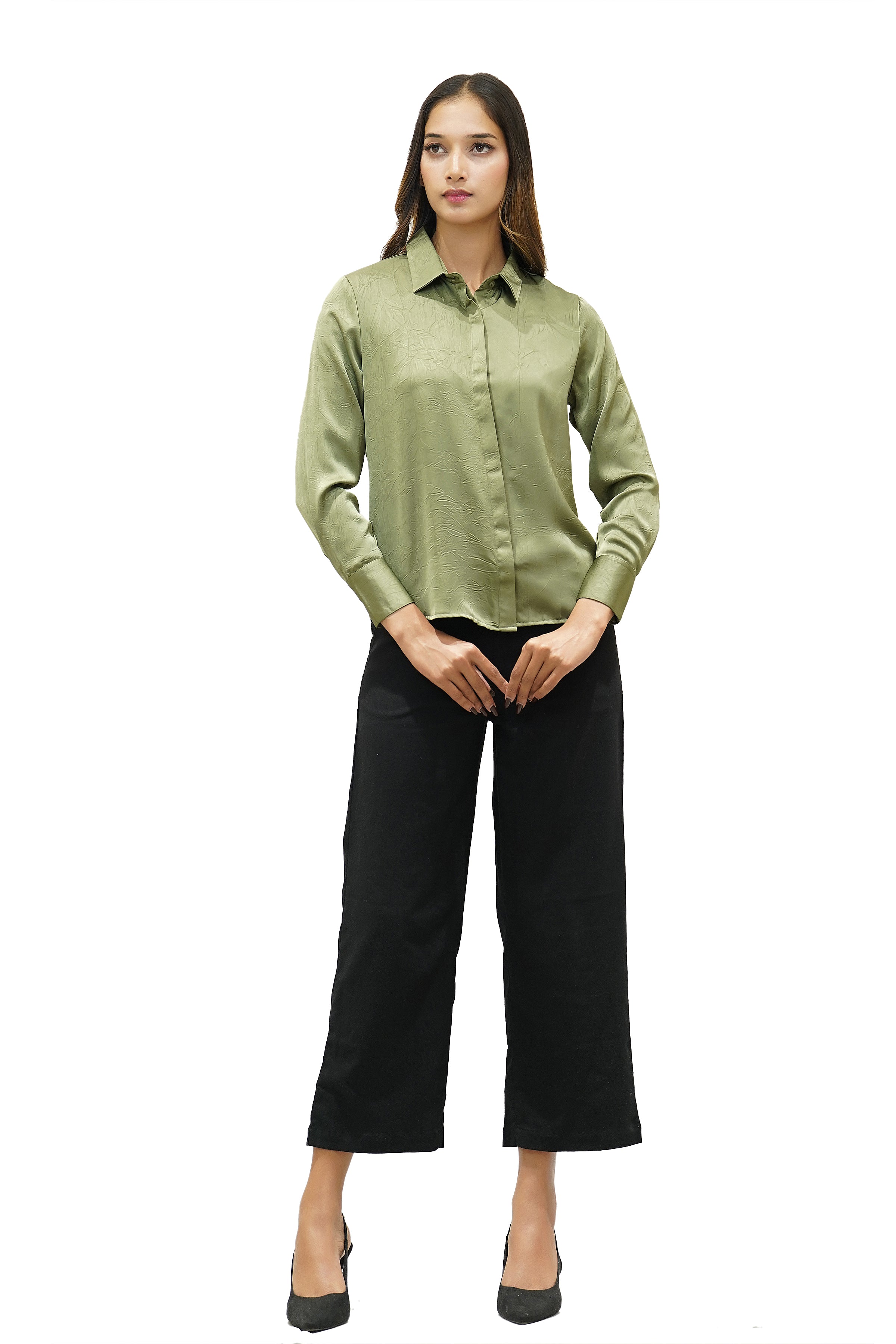 Wide-Leg Cropped Trousers