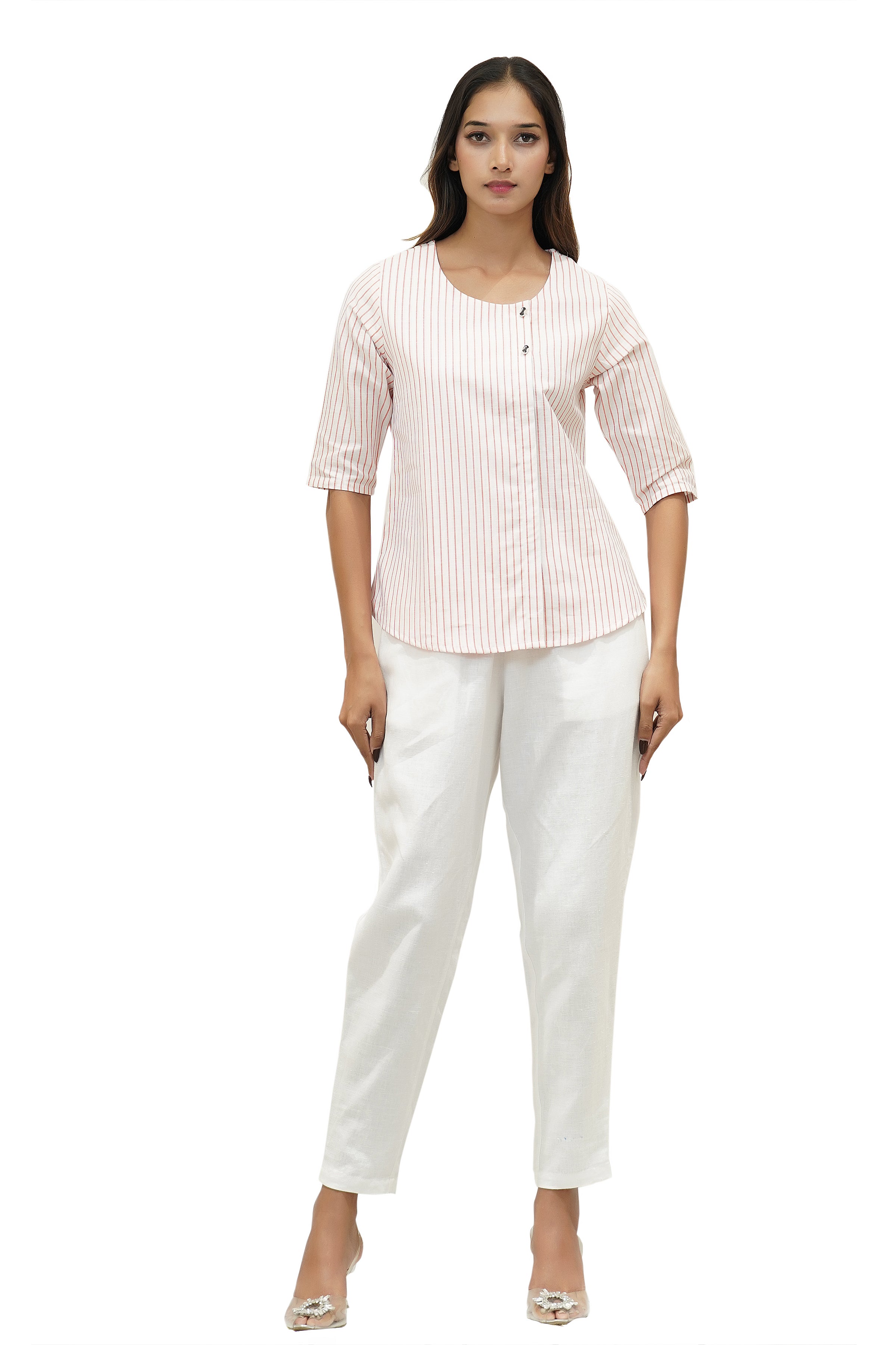 White Striped Cotton Tunic