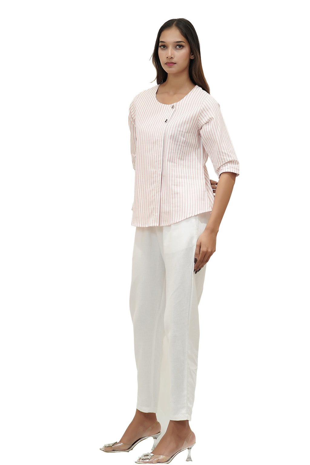 White Striped Cotton Tunic