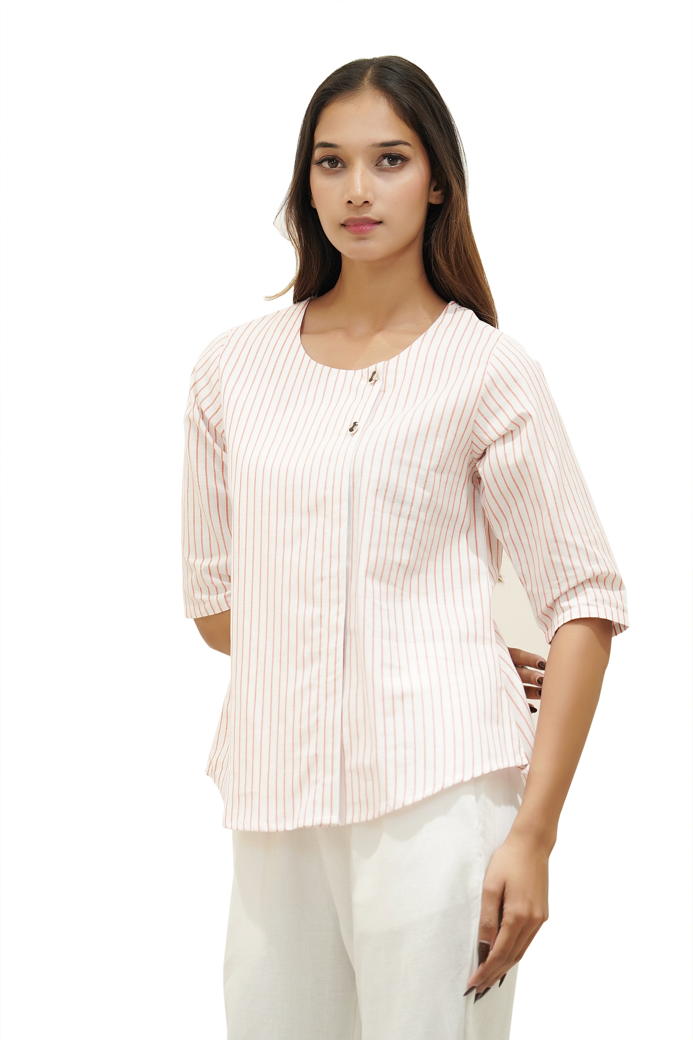 White Striped Cotton Tunic