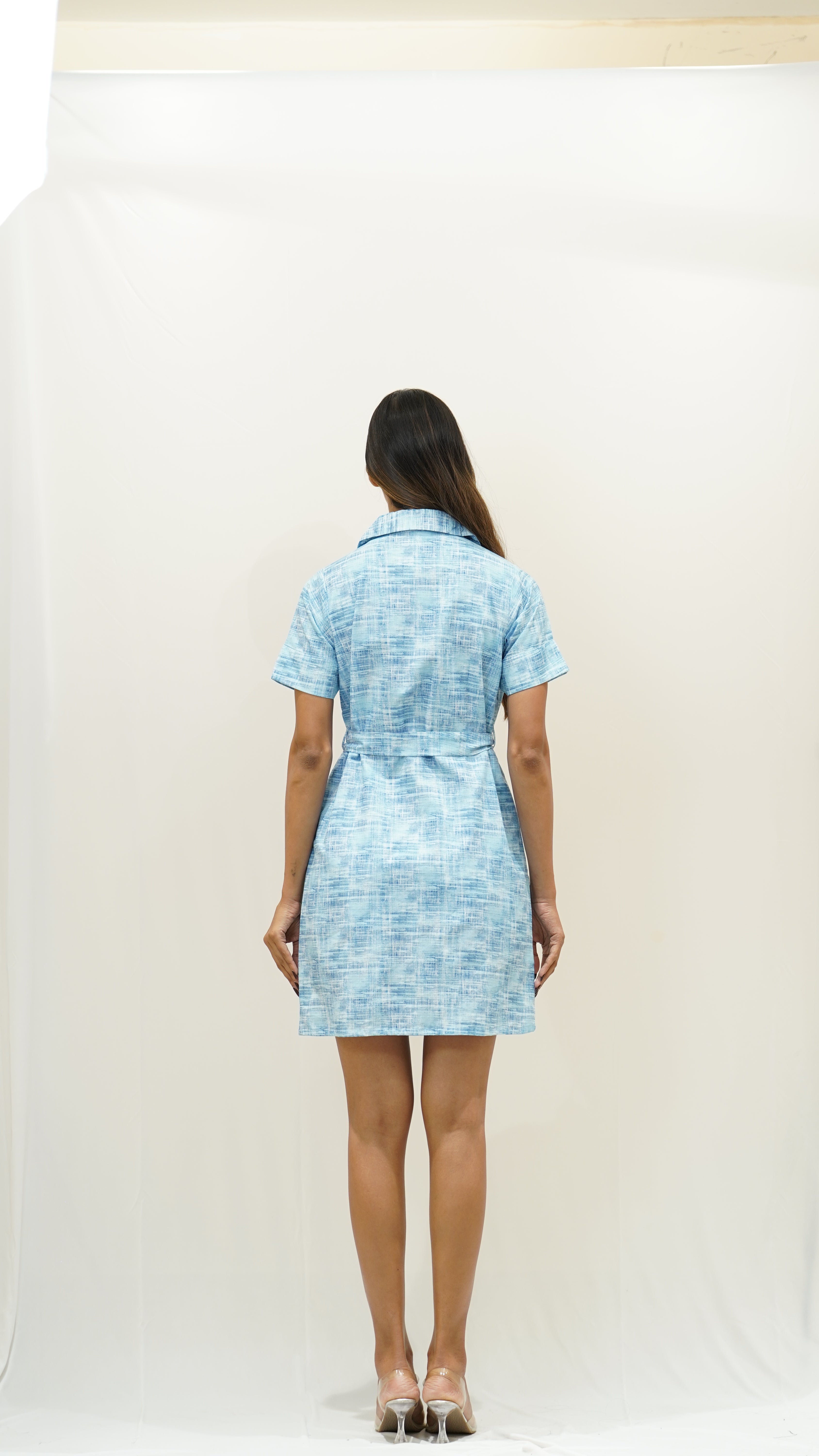 Short-Sleeve Button-Down Dress