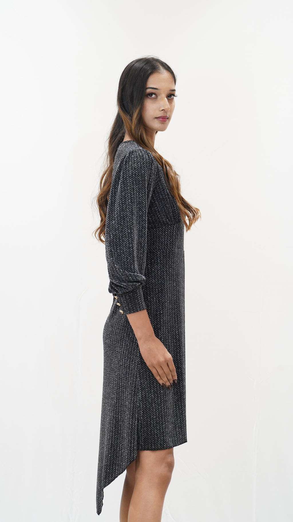 Midnight Sparkle High-Low Mini Dress