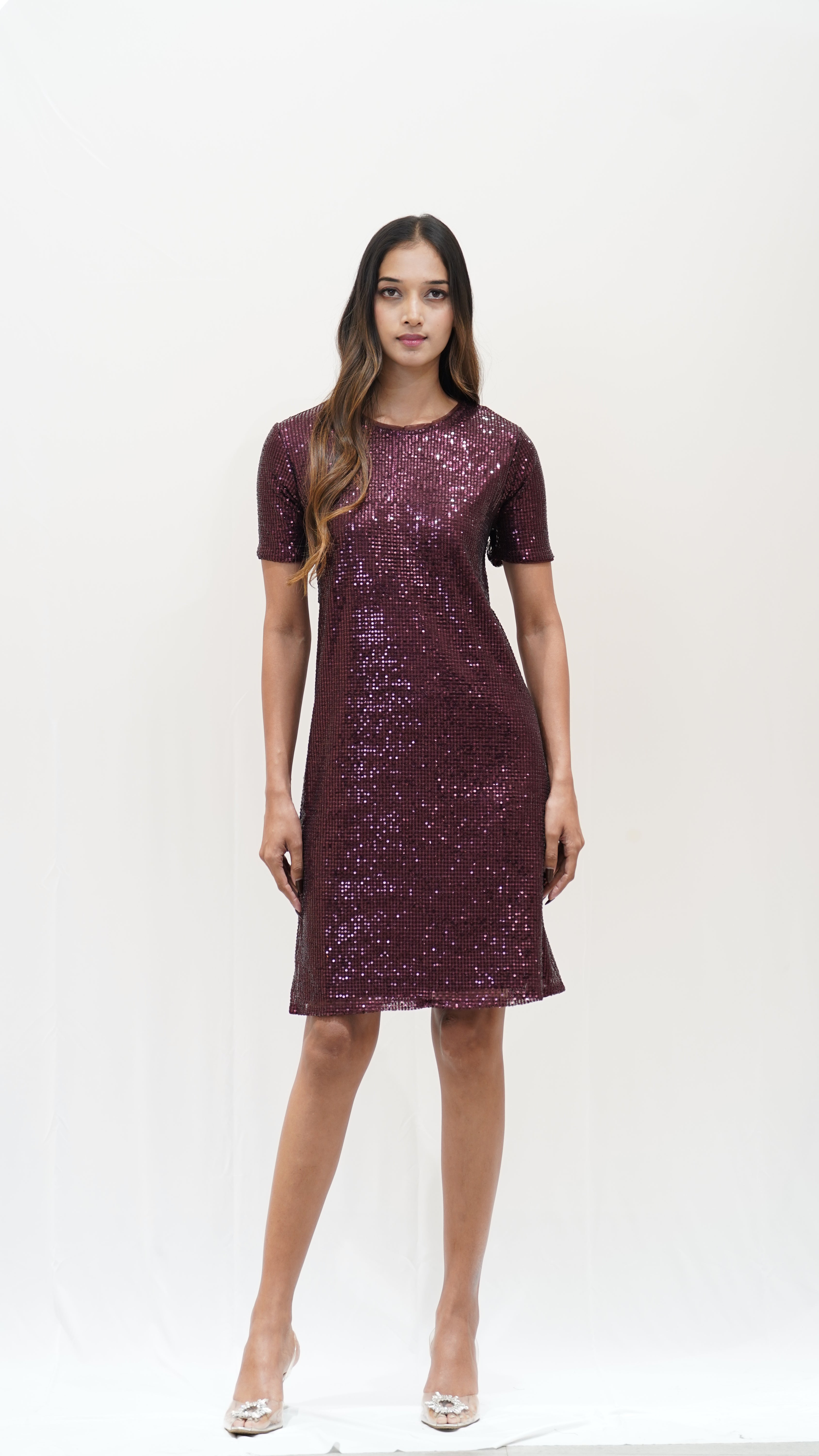 Midnight  Shimmer T-Shirt Dress