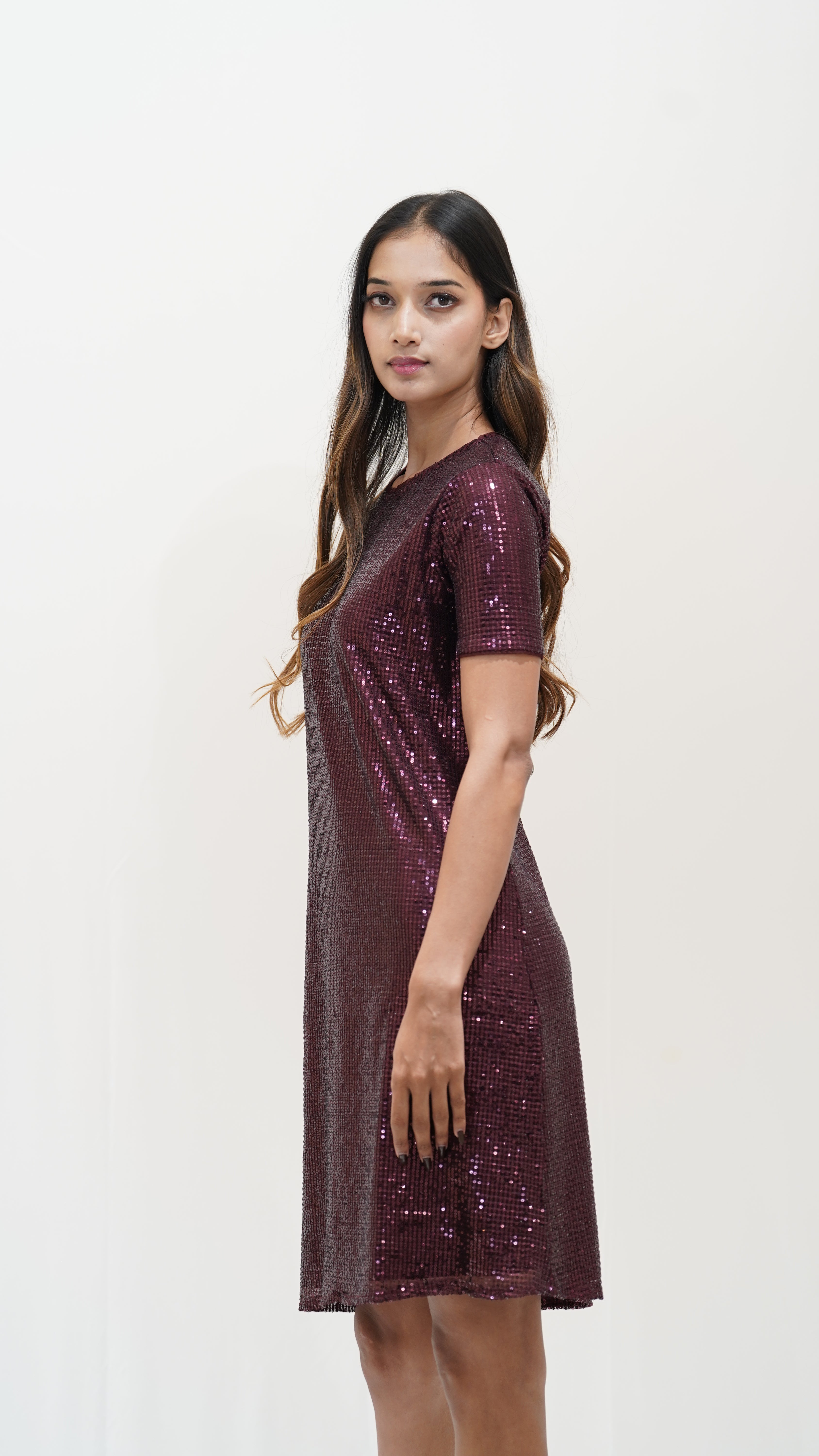 Midnight  Shimmer T-Shirt Dress