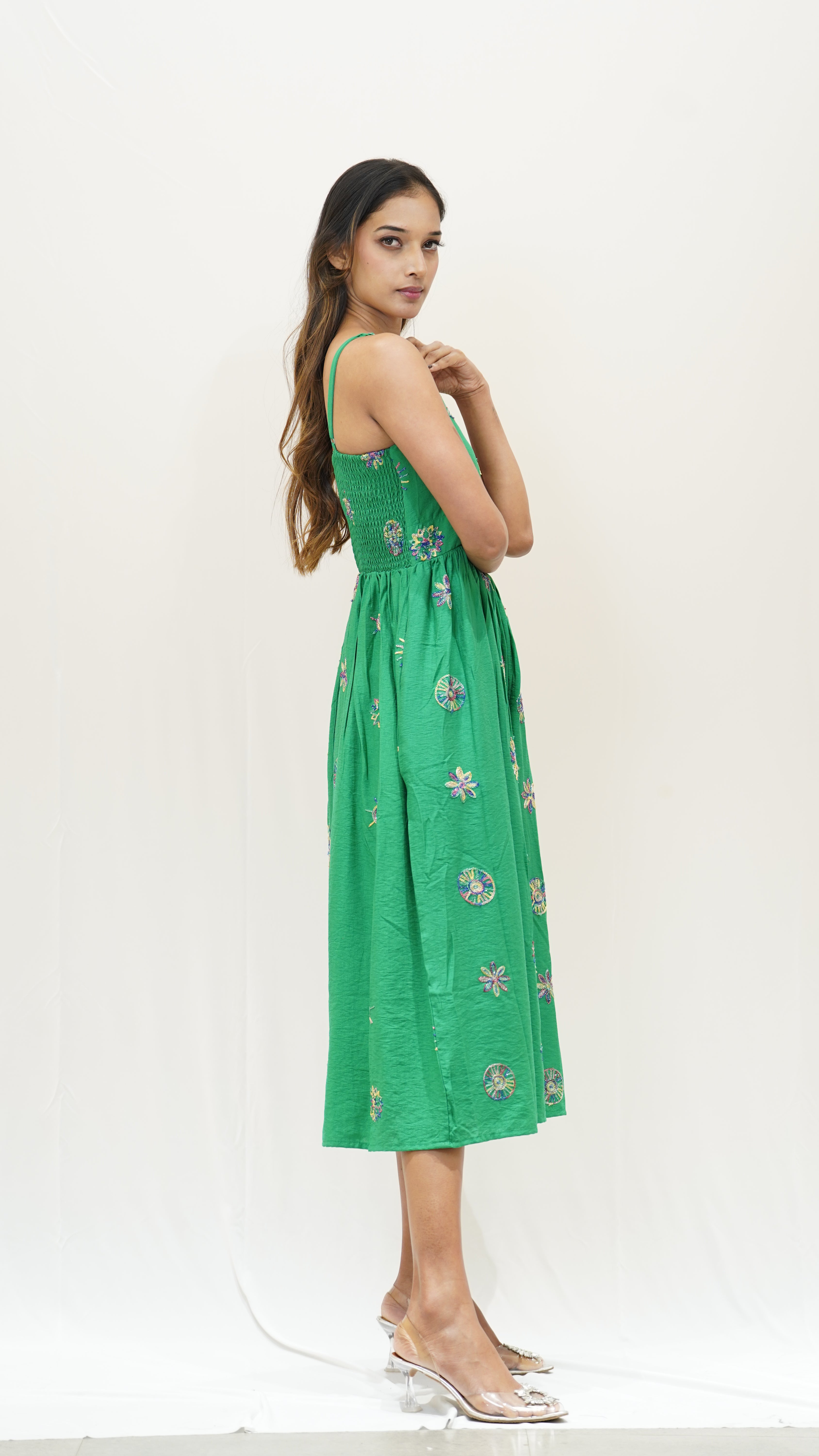Embroidered Midi Dress