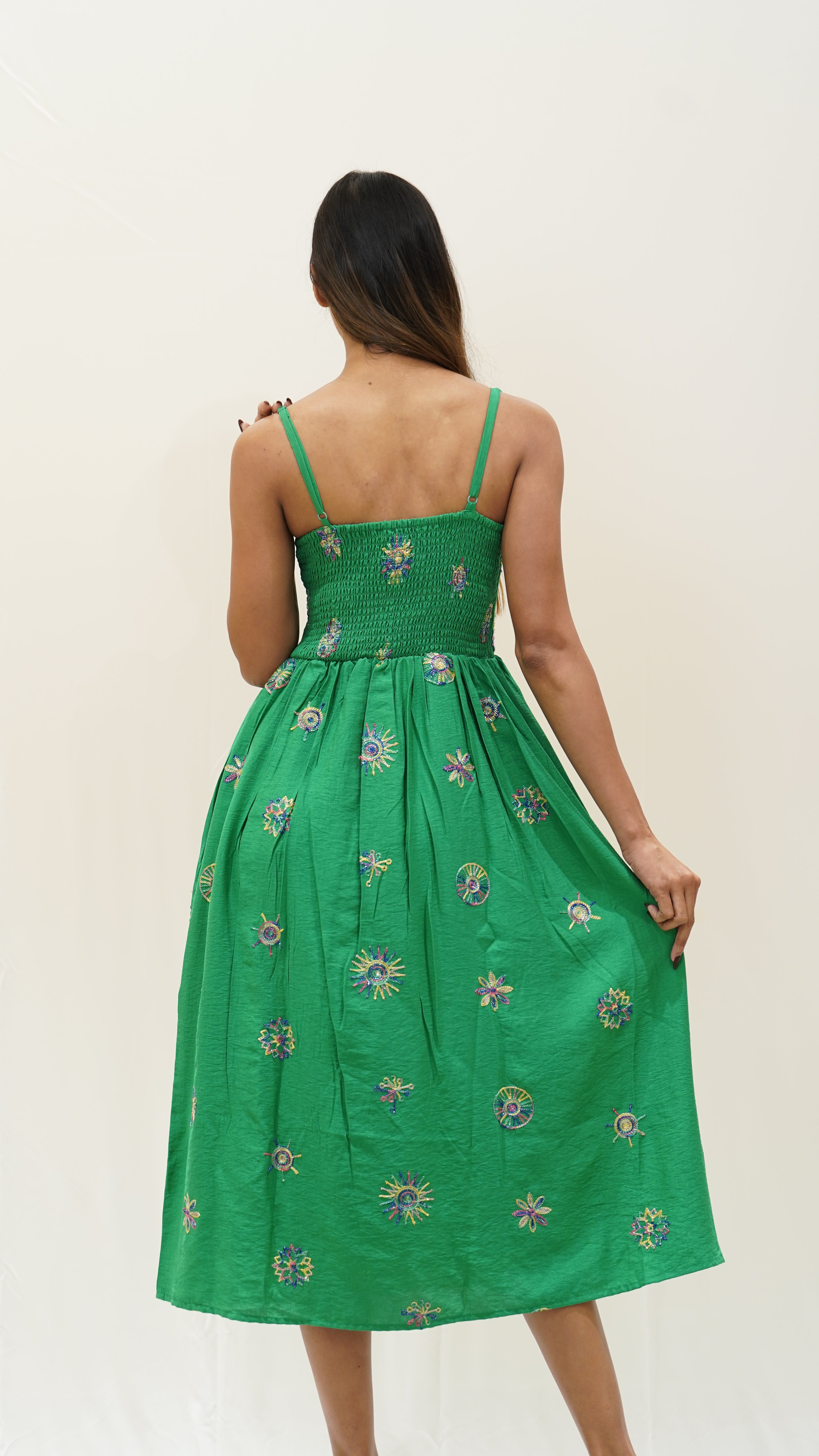 Embroidered Midi Dress