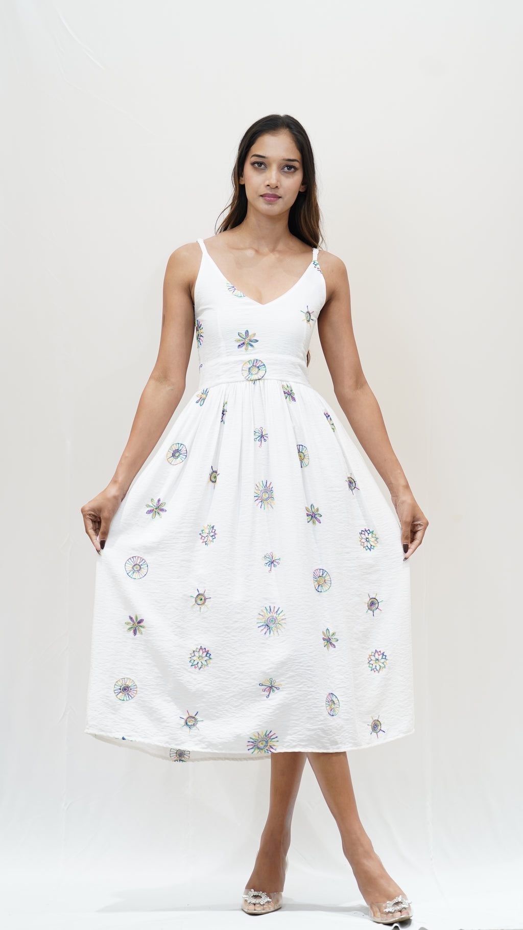 Embroidered Midi Dress