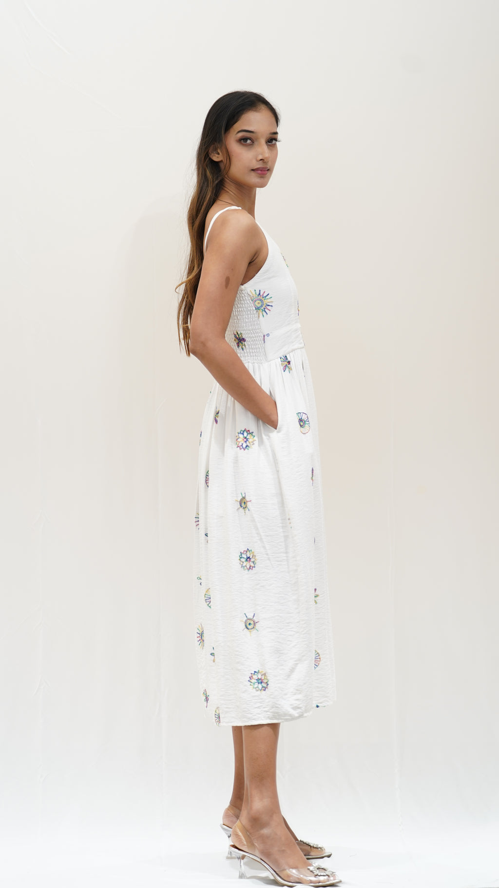Embroidered Midi Dress