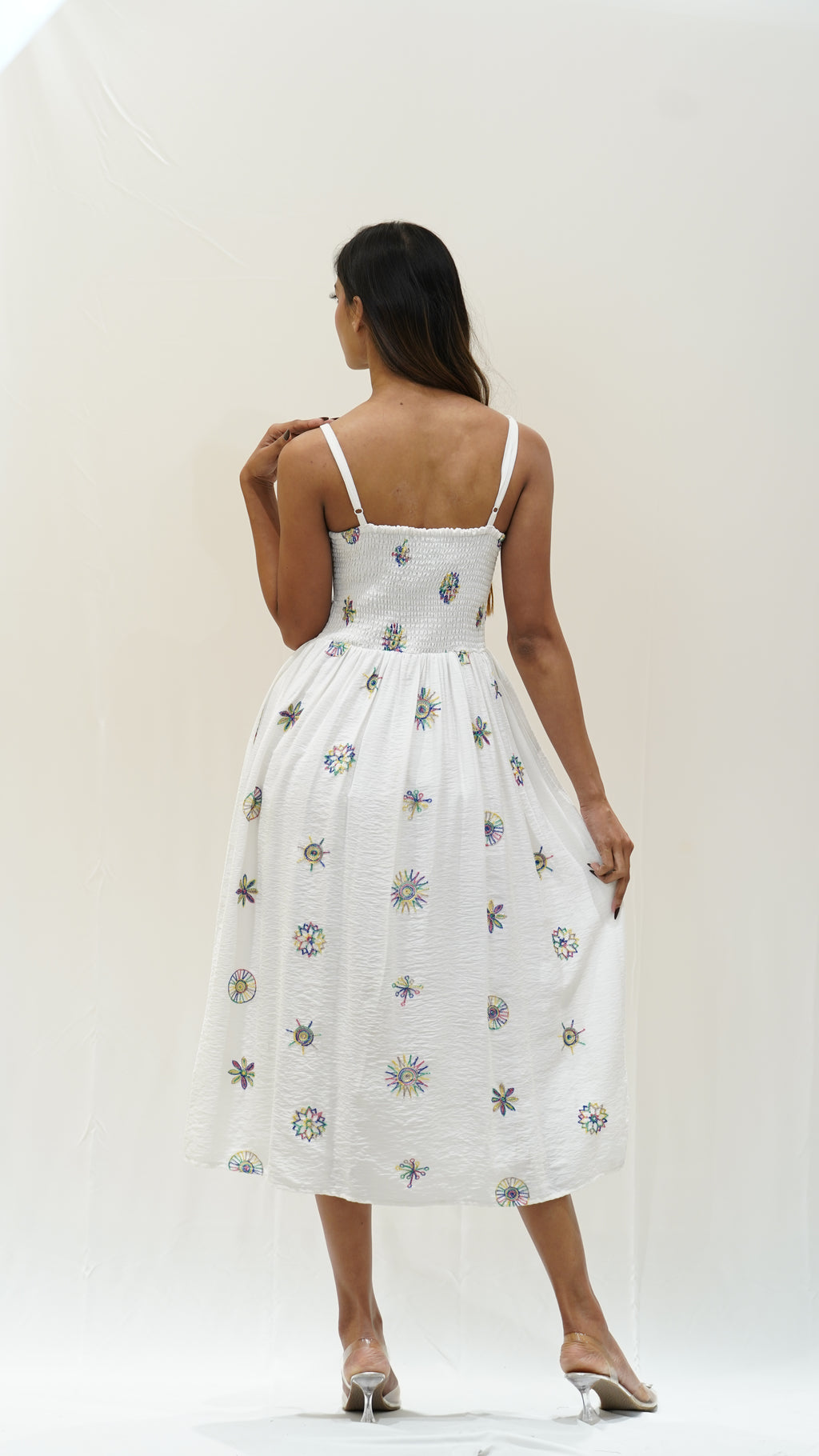 Embroidered Midi Dress