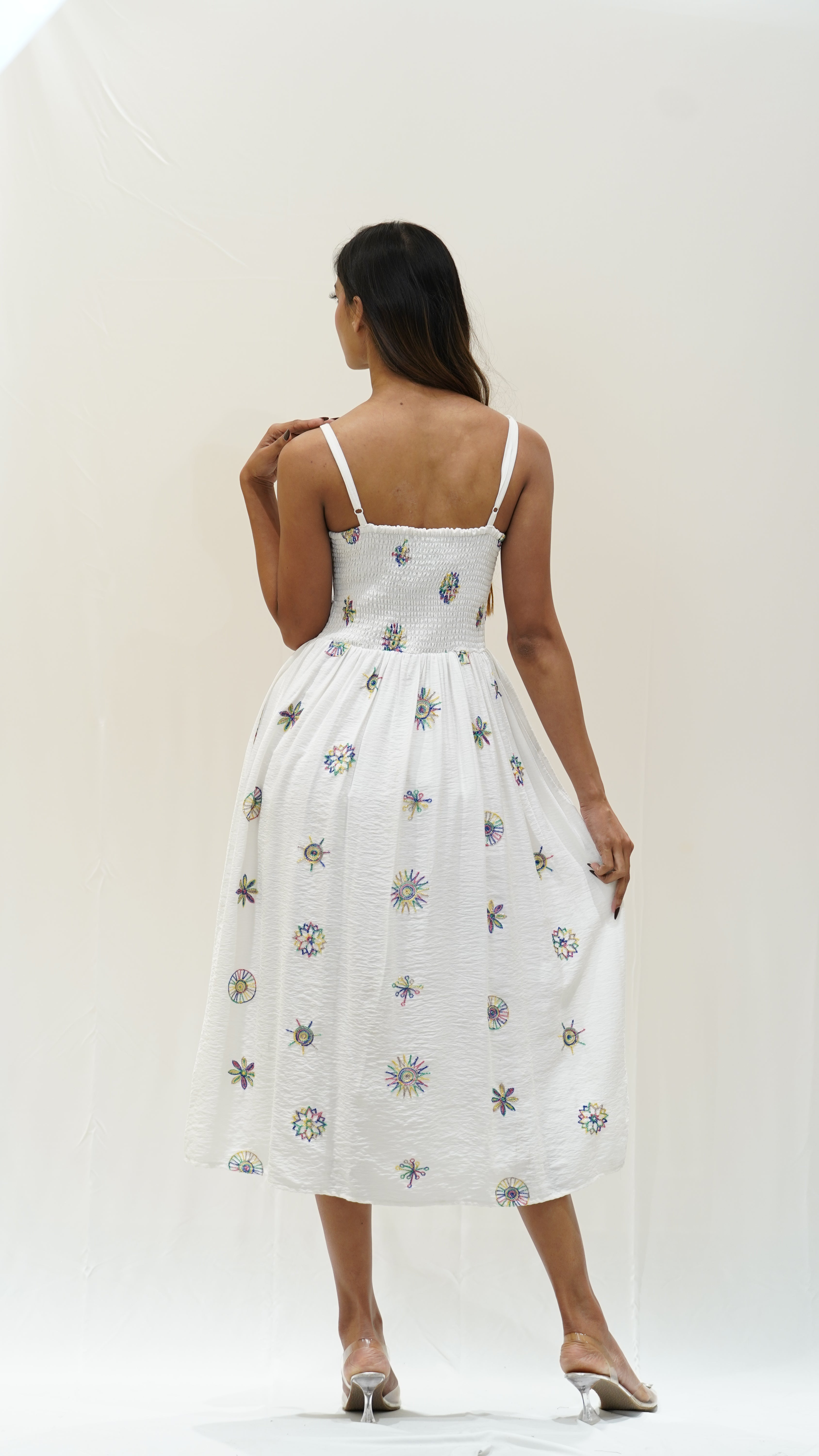 Embroidered Midi Dress