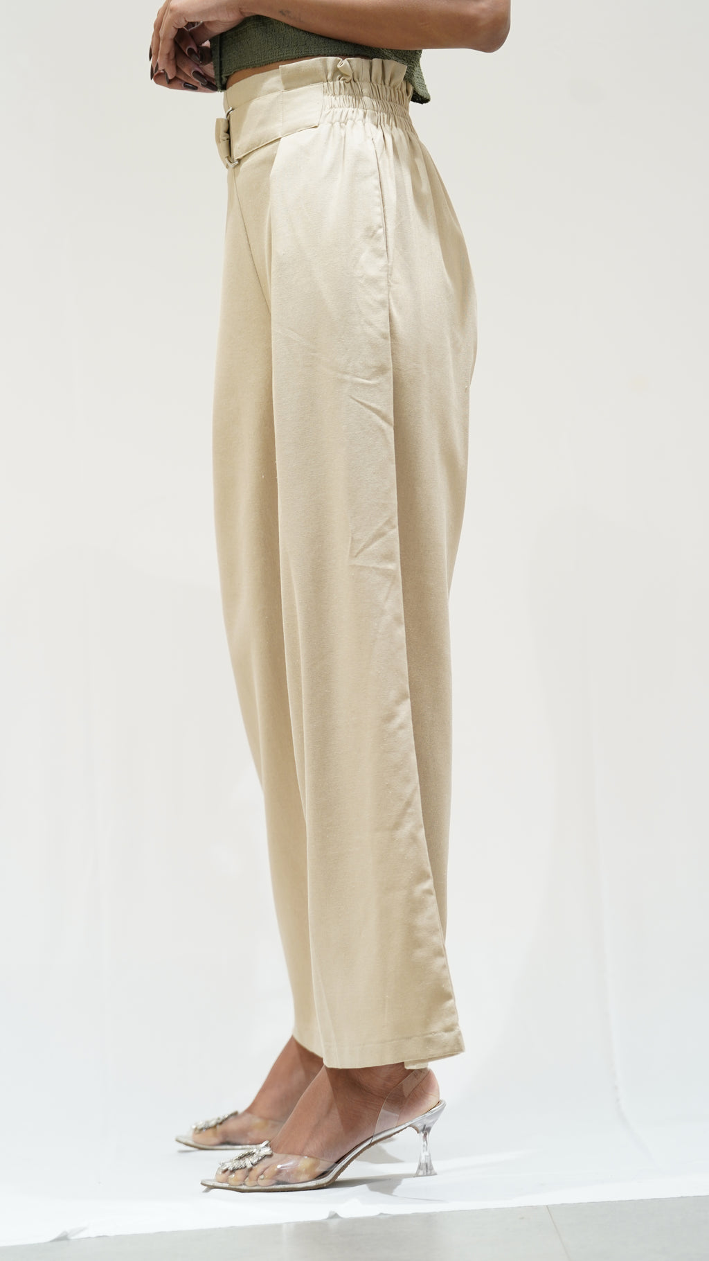 High-Waisted Wide-Leg Trousers