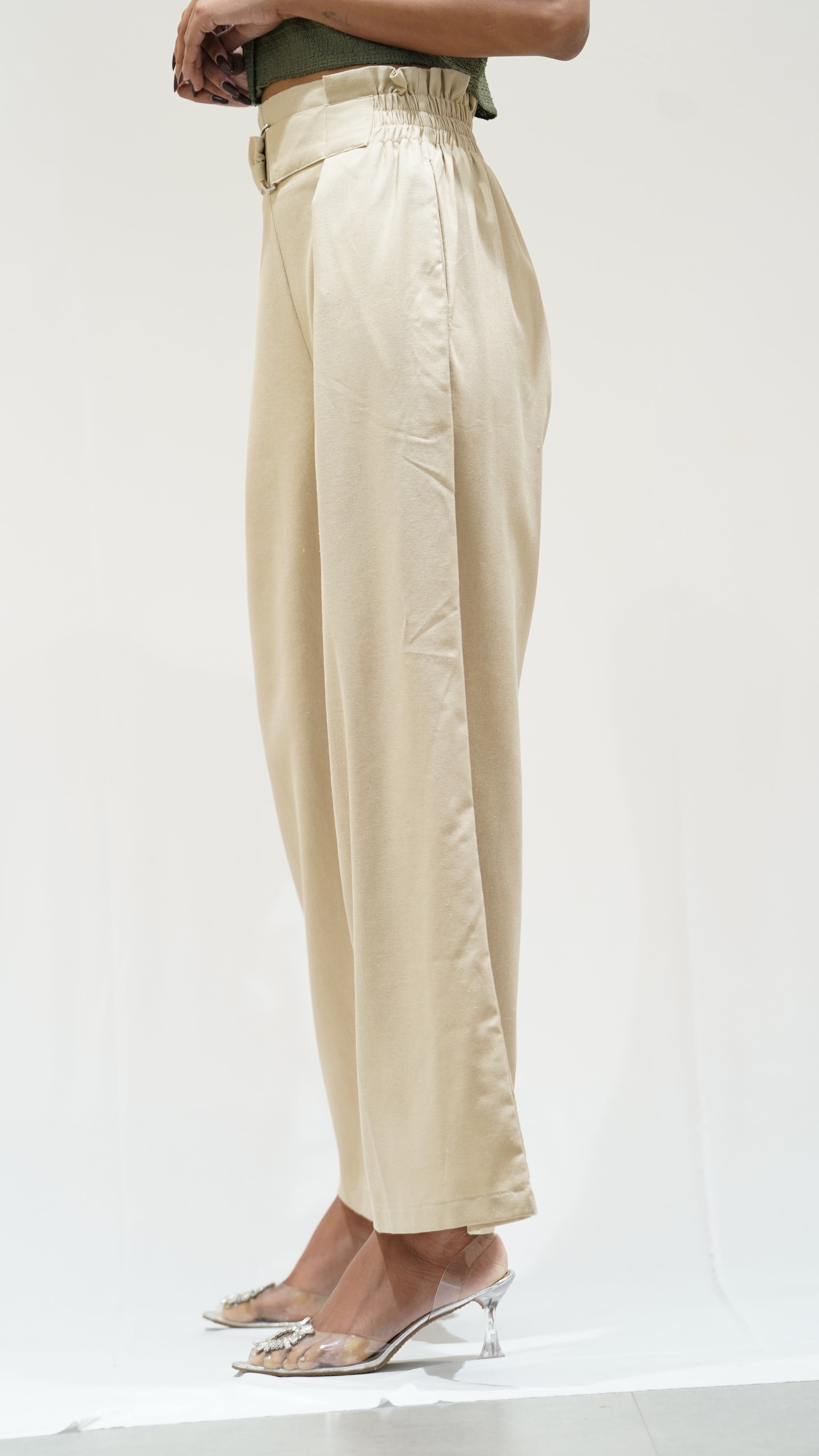 High-Waisted Wide-Leg Trousers