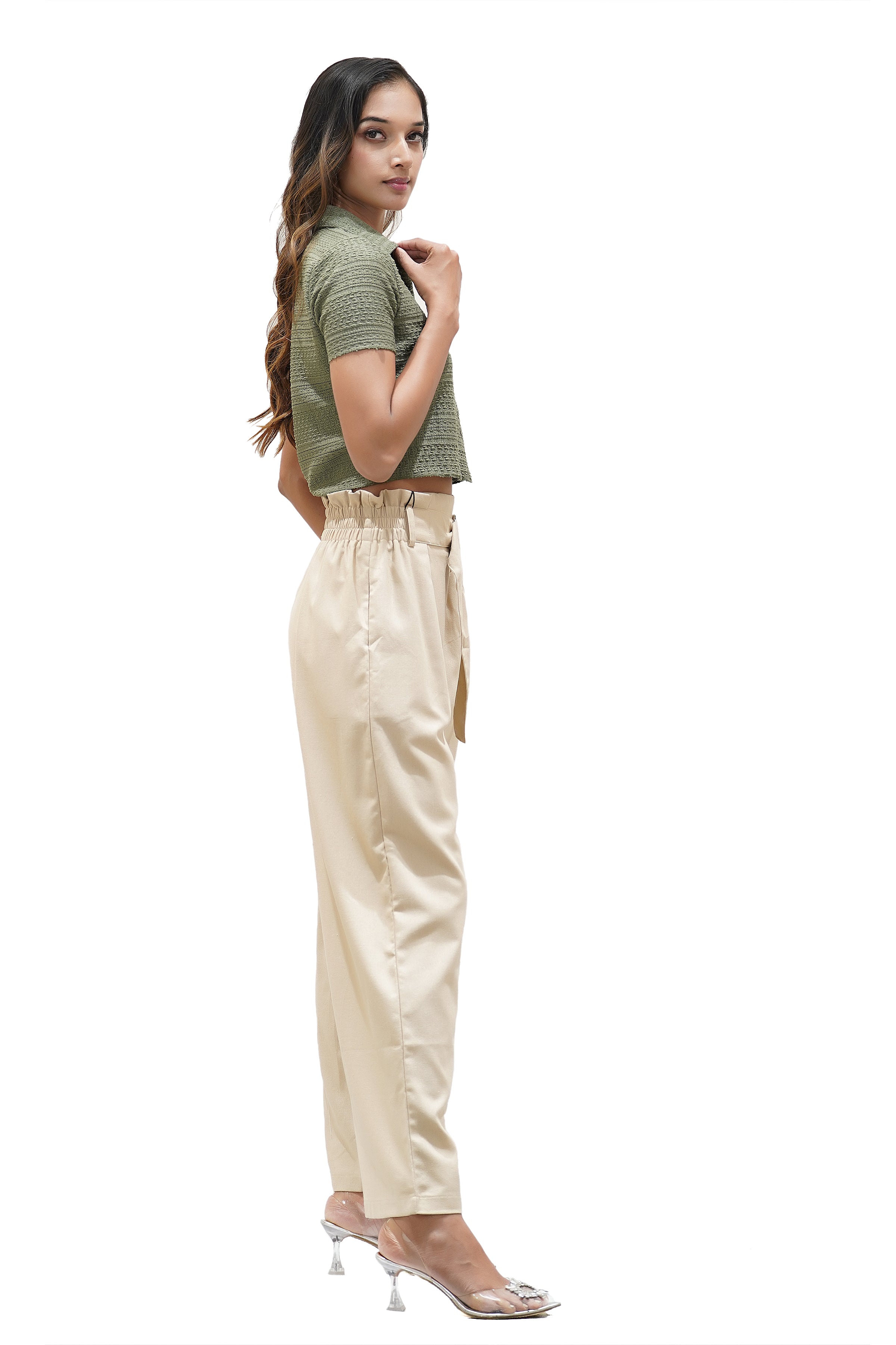 High-Waisted Wide-Leg Trousers