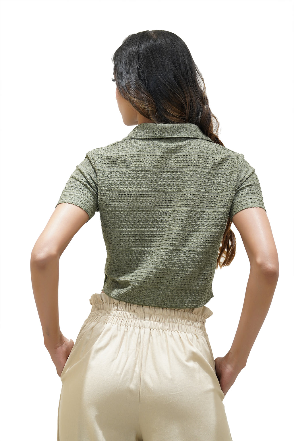 High-Waisted Wide-Leg Trousers