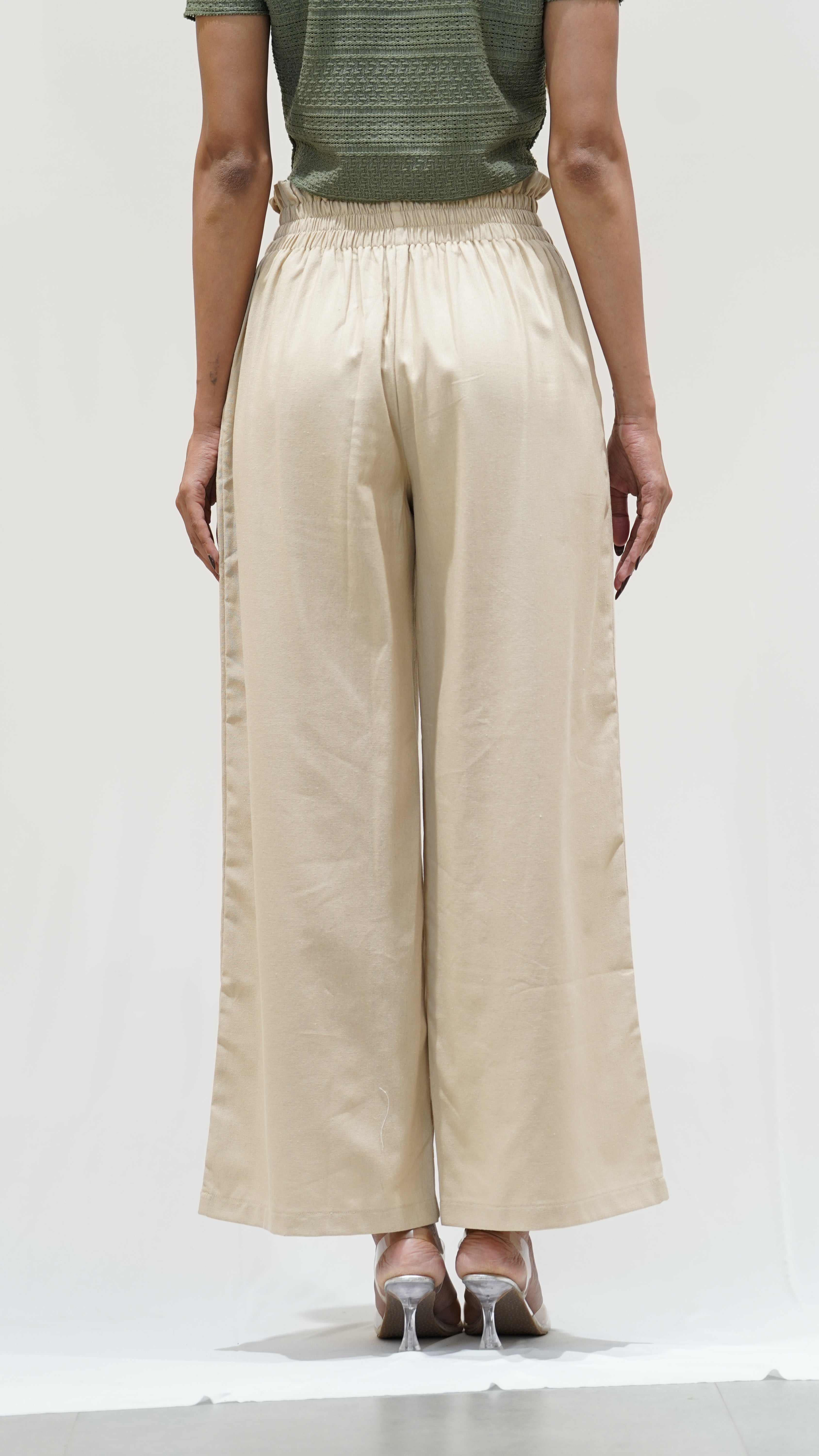 High-Waisted Wide-Leg Trousers